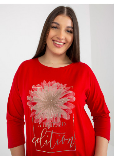 Červené tričko s potlačou