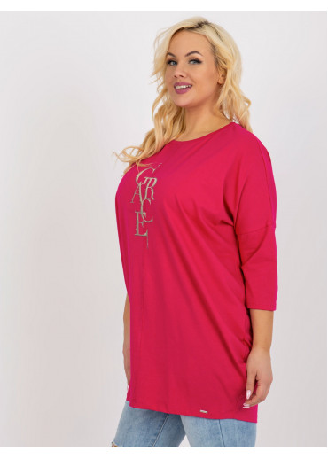 Fuchsiovo ružová tunika s potlačou