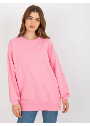 Ružová predĺžená mikina