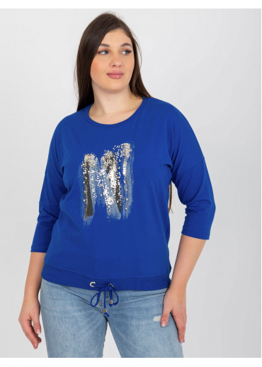 Modré tričko s potlačou