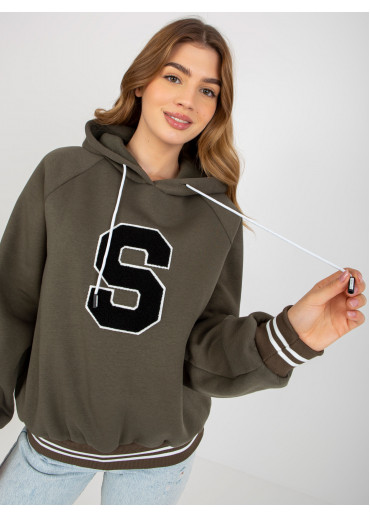 Khaki zelená mikina s kapucňou