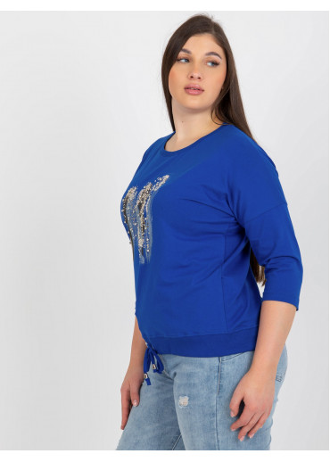 Modré tričko s potlačou