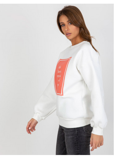 Smotanovo biela mikina s potlačou