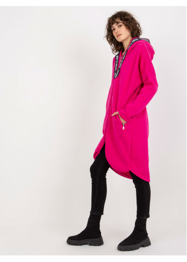 Fuchsiovo ružová dlhá mikina