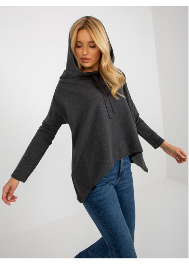 Tmavosivá asymetrická mikina