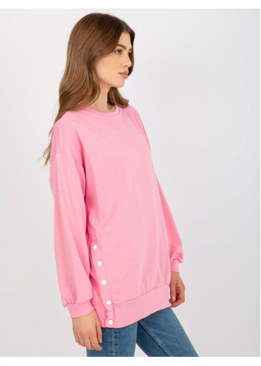 Ružová predĺžená mikina