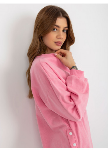 Ružová predĺžená mikina