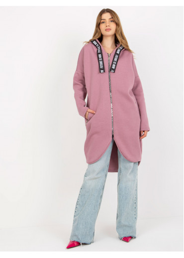 Tmavopúdrovo ružová dlhá mikina