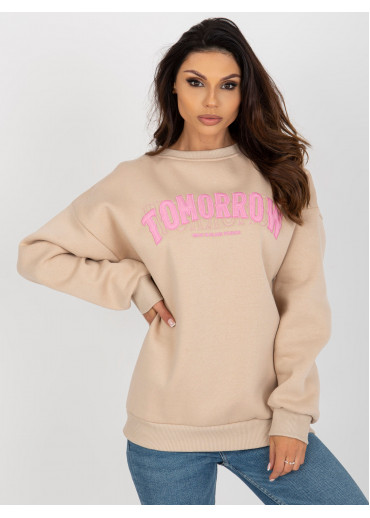 Béžovo hnedá basic mikina