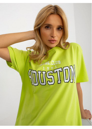 Limetkovo zelené basic tričko s potlačou