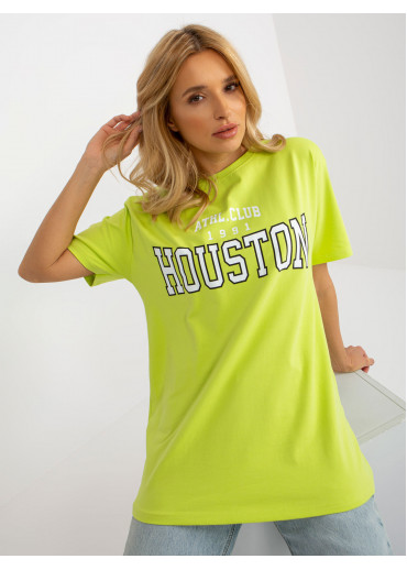 Limetkovo zelené basic tričko s potlačou