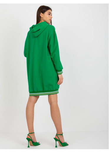 Zelená predĺžená mikina