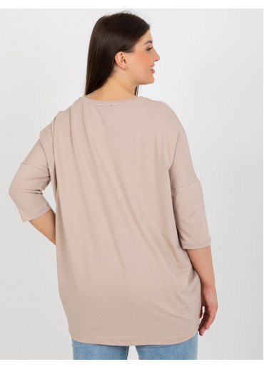 Béžovo hnedá tunika s potlačou
