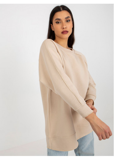 Béžovo hnedá mikinová tunika