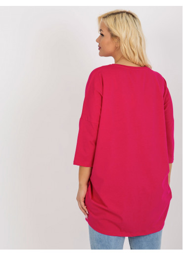 Fuchsiovo ružová tunika s potlačou