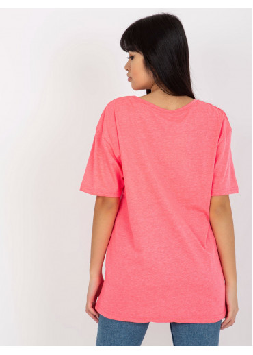Neónovo ružové basic tričko s potlačou