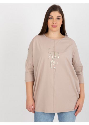 Béžovo hnedá tunika s potlačou