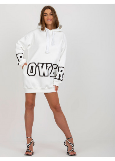 Smotanovo biela predĺžená mikina