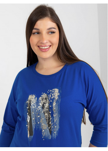 Modré tričko s potlačou
