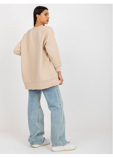Béžovo hnedá mikinová tunika