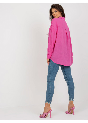 Tmavopúdrovo ružová predĺžená košeľa