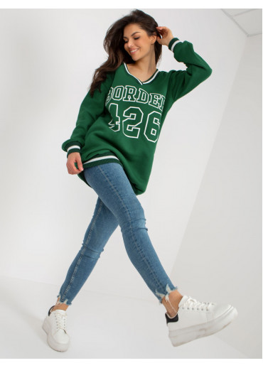 Tmavozelená mikina s potlačou