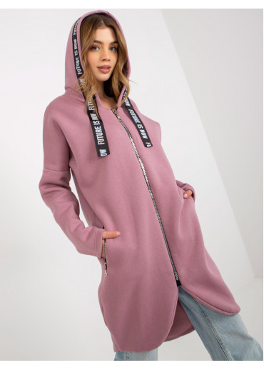 Tmavopúdrovo ružová dlhá mikina