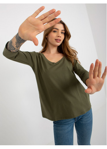 Khaki zelené basic tričko