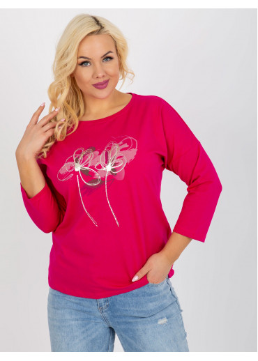 Fuchsiovo ružové tričko s potlačou