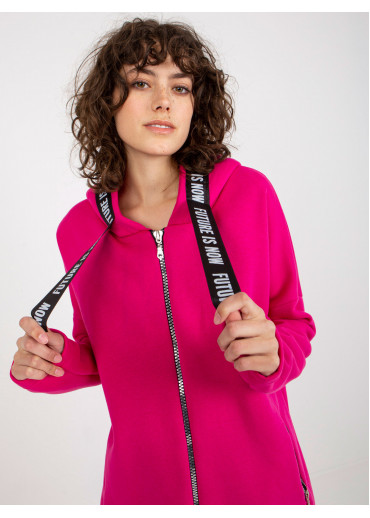 Fuchsiovo ružová dlhá mikina