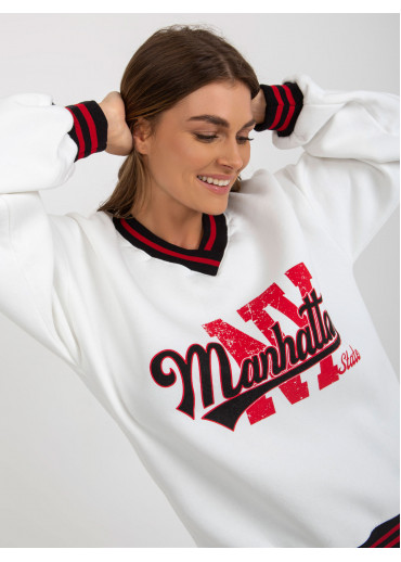 Biela mikina s potlačou