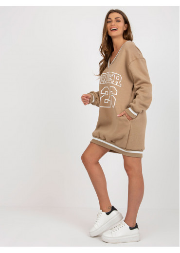 Béžovo hnedá mikina s potlačou