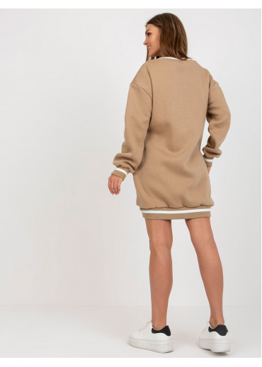 Béžovo hnedá mikina s potlačou