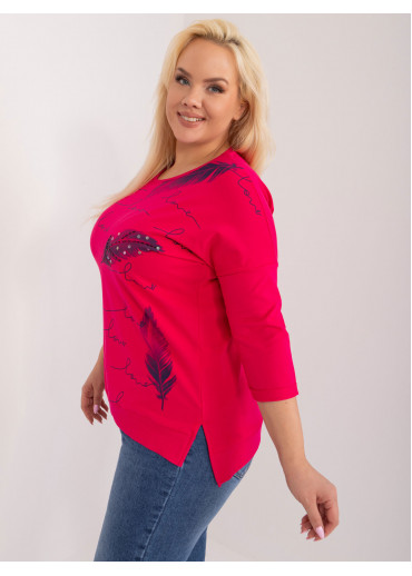 Fuchsiovo ružové tričko s potlačou