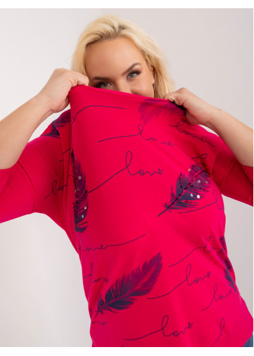 Fuchsiovo ružové tričko s potlačou