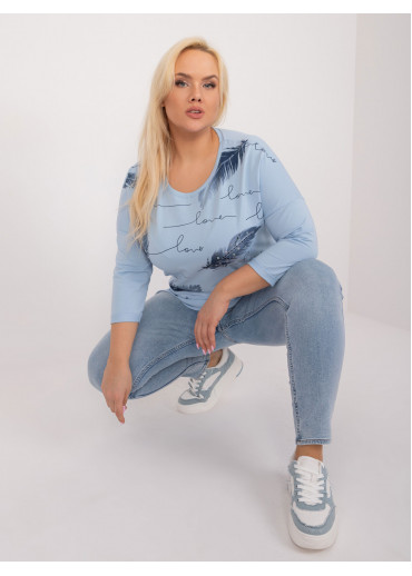 Svetlomodré tričko s potlačou