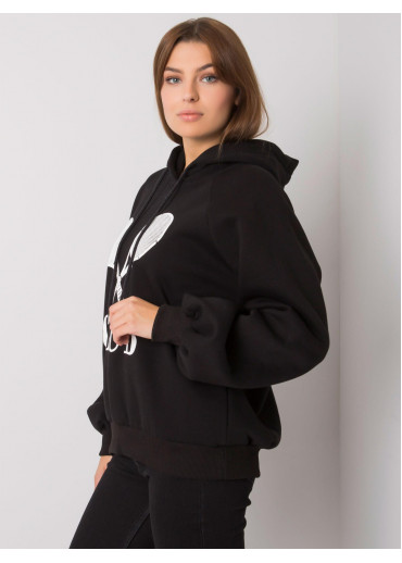 Čierna mikina s kapucňou