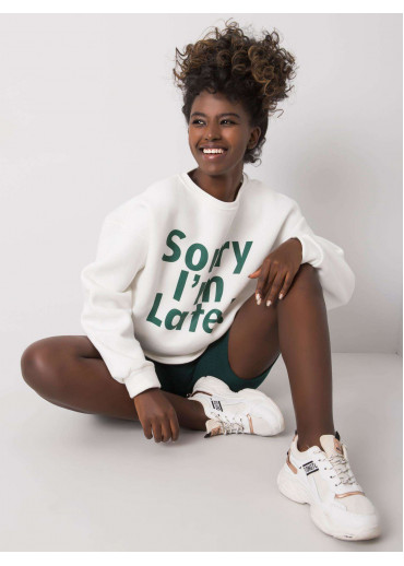 Smotanovo biela mikina s potlačou