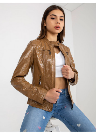 Hnedá koženková bunda