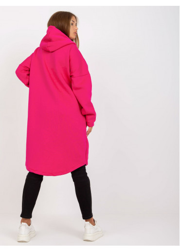 Fuchsiovo ružová predĺžená mikina