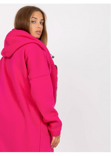 Fuchsiovo ružová predĺžená mikina