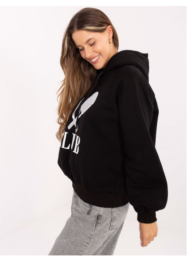 Čierna mikina s kapucňou