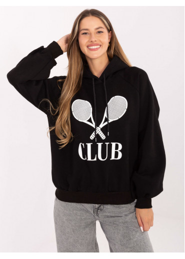 Čierna mikina s kapucňou