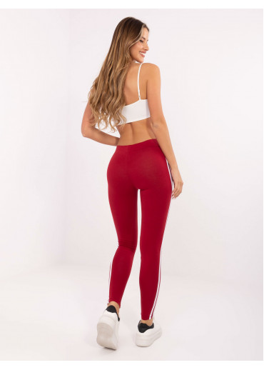 Bordovo červená legíny s lampasmi