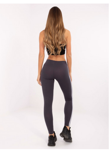 Grafitovo sivé legíny s lampasmi