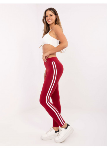 Bordovo červená legíny s lampasmi