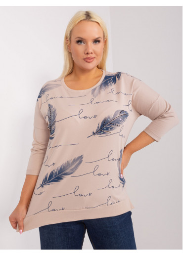 Béžovo hnedé tričko s potlačou