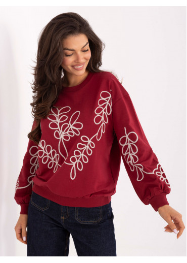 Bordovo červené tričko s dlhým rukávom