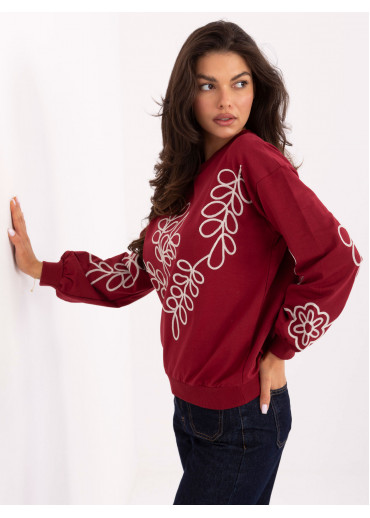 Bordovo červené tričko s dlhým rukávom