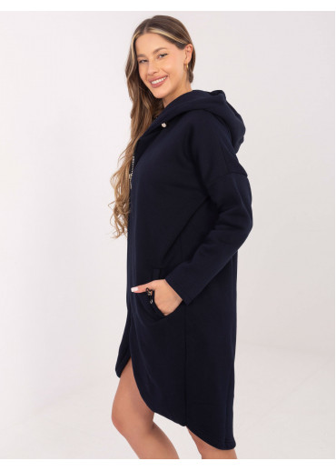 Tmavomodrá predĺžená mikina